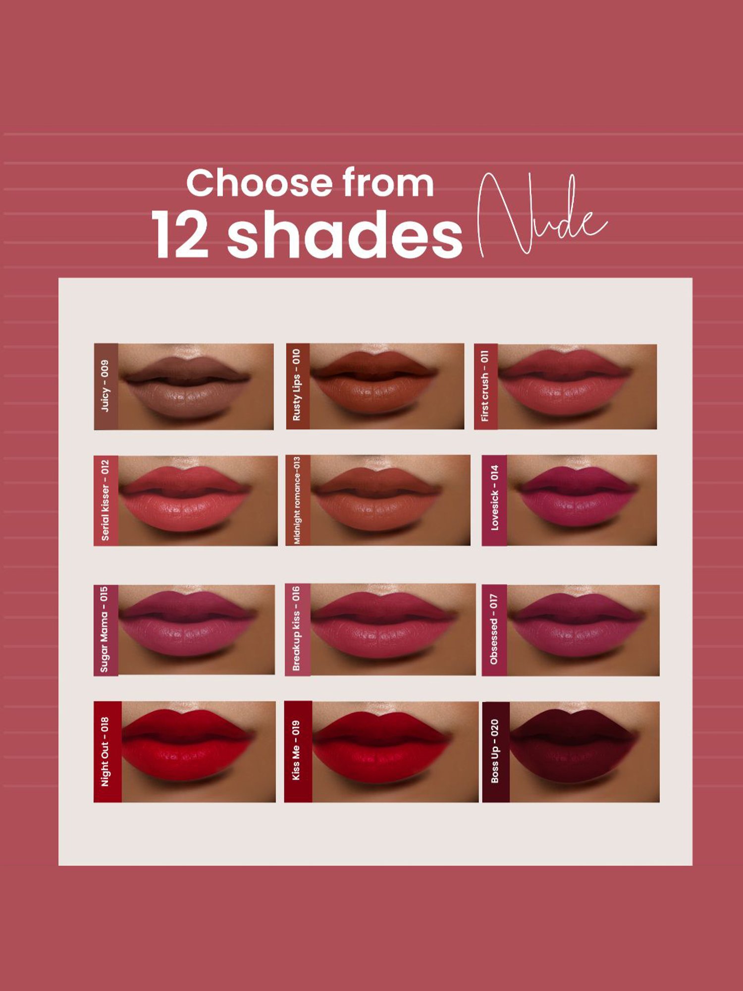 Glamveda Always On Matte Liquid Lipstick Mini Night Out-018 - 1.2 ml