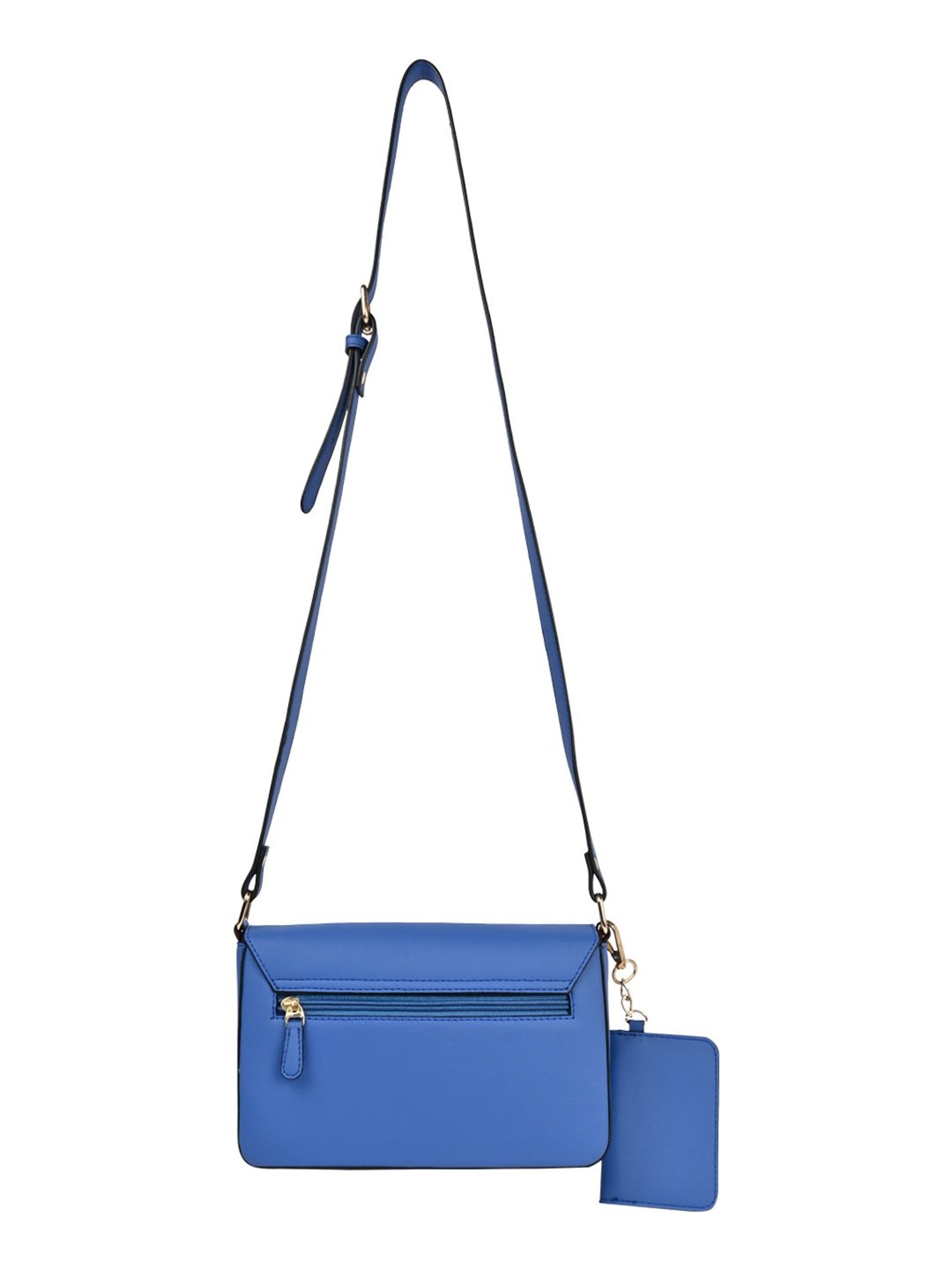 Horra Blue Solid Medium Envelope Cross Body Bag