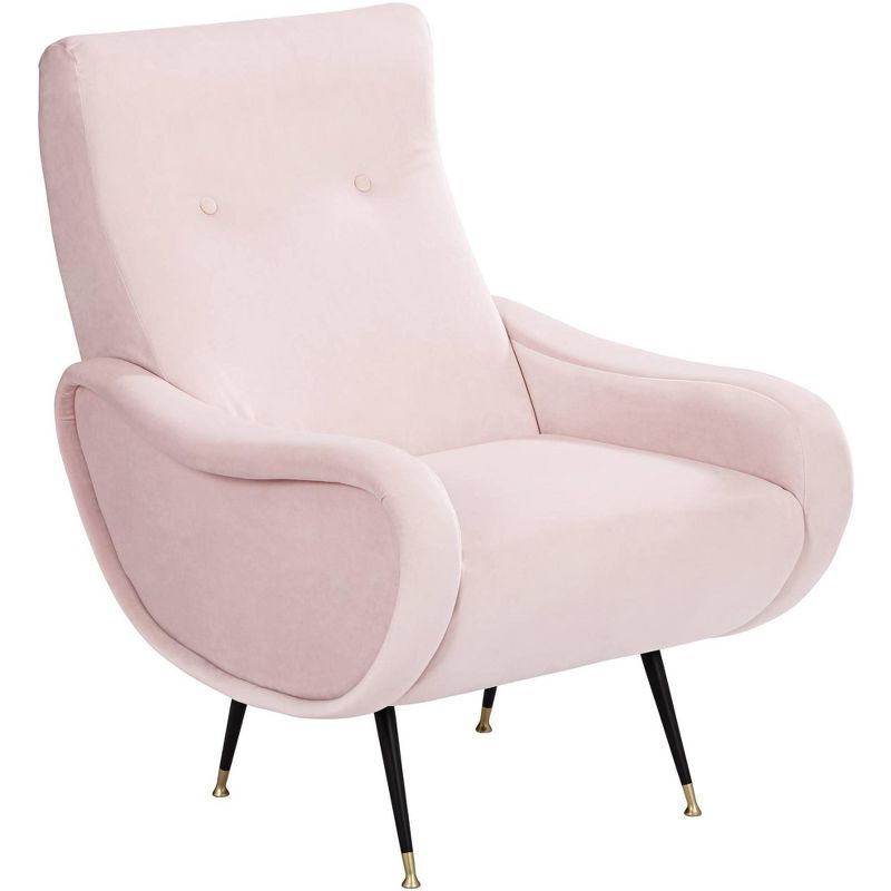 55 Downing Street Martini Pink Velvet Tufted High-Back Armchair
