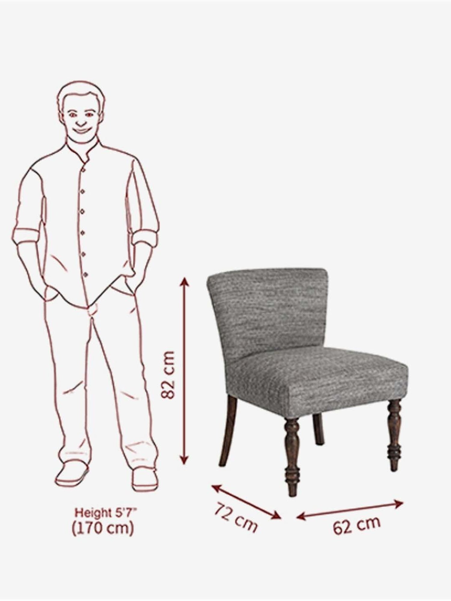 Fabindia Home Home Grey & Brown Mango Wood Amer Chair