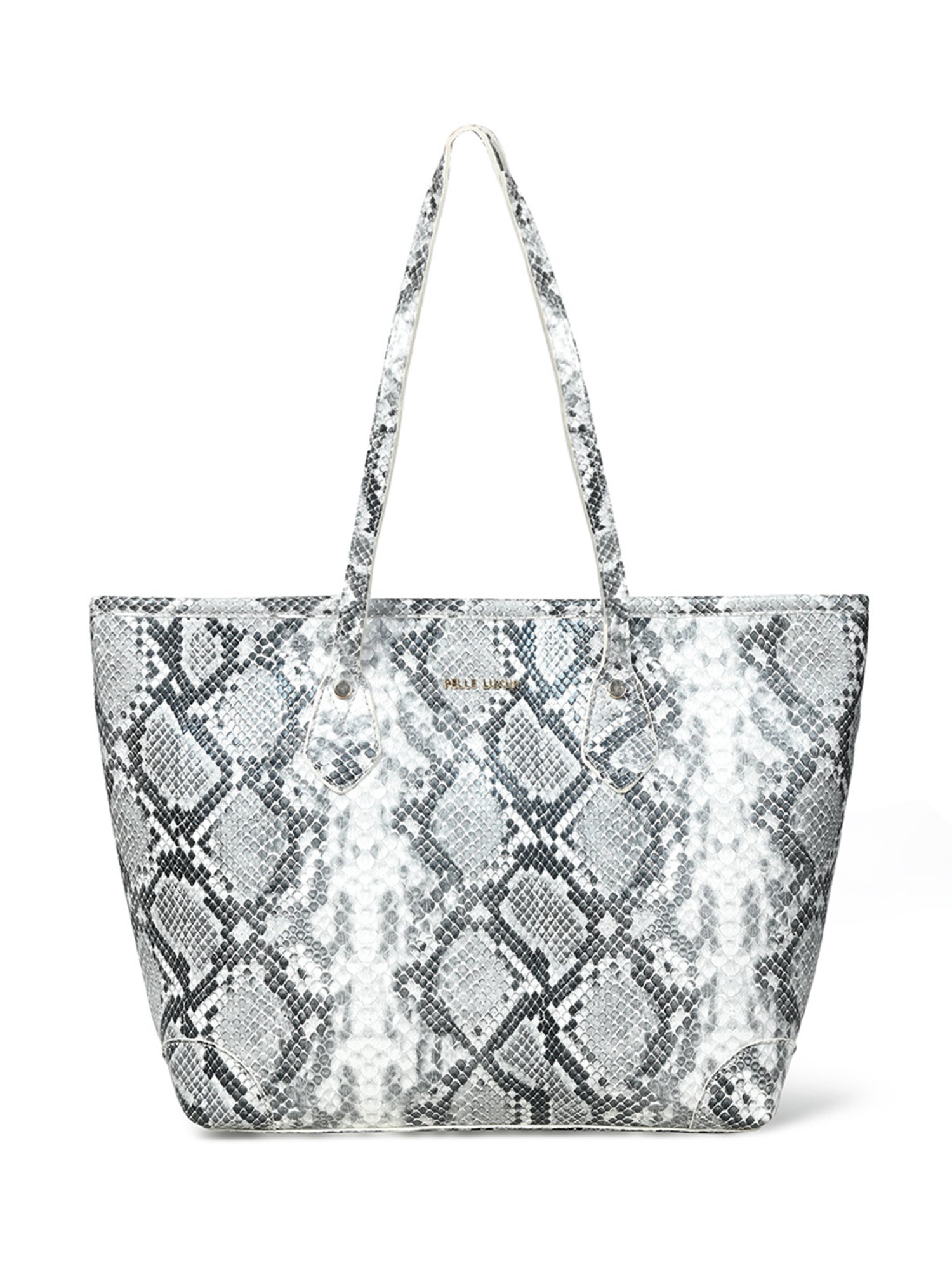 PELLE LUXUR Grey Animal Effect Large Handheld Handbag