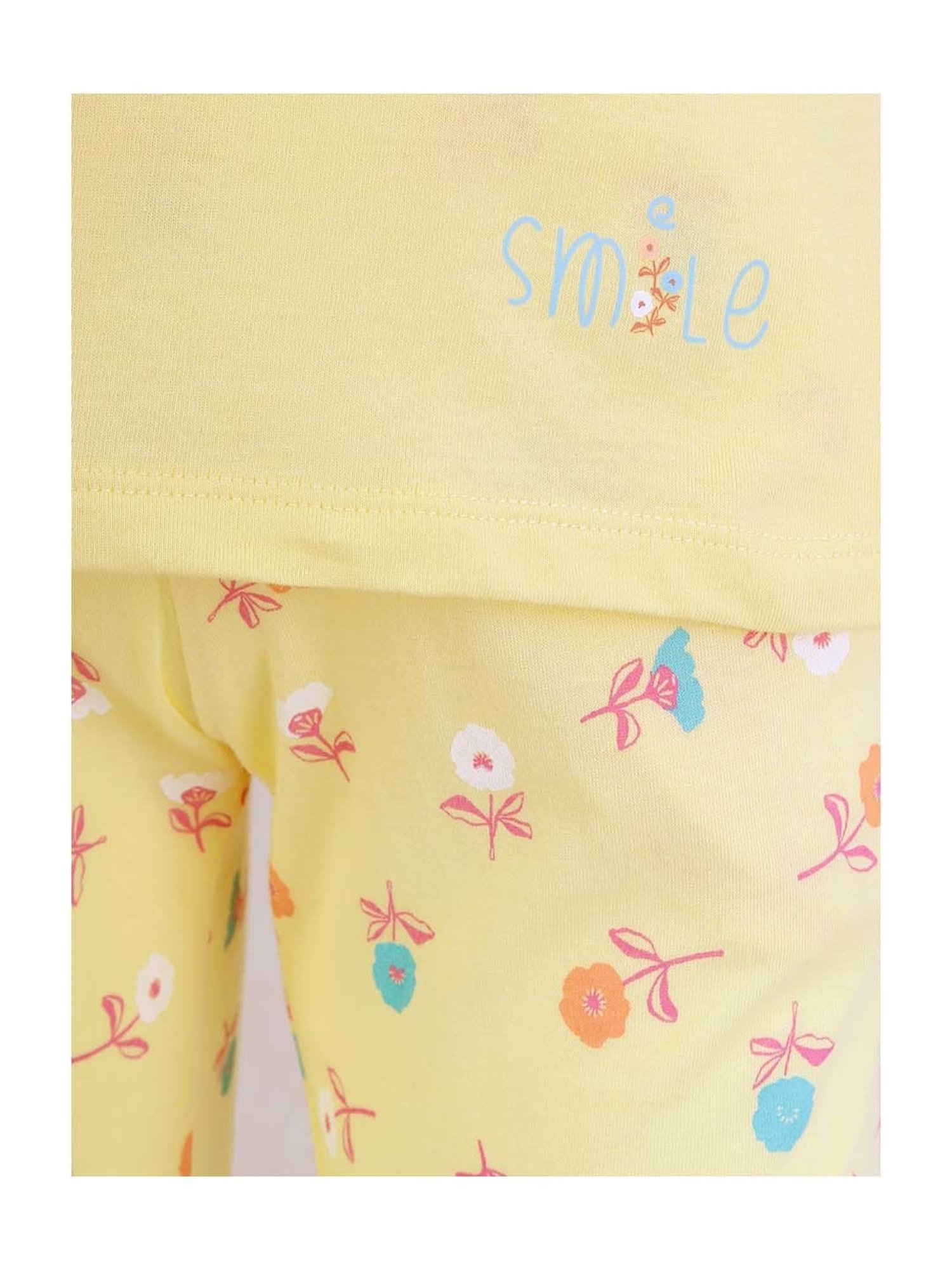 Mothercare Kids White & Yellow Cotton Printed Top Set