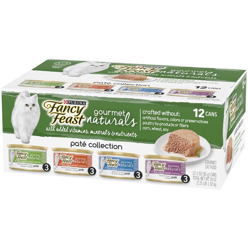 Purina Fancy Feast Gourmet Naturals Paté Collection Gourmet Wet Cat Food - 3oz/12ct Variety Pack