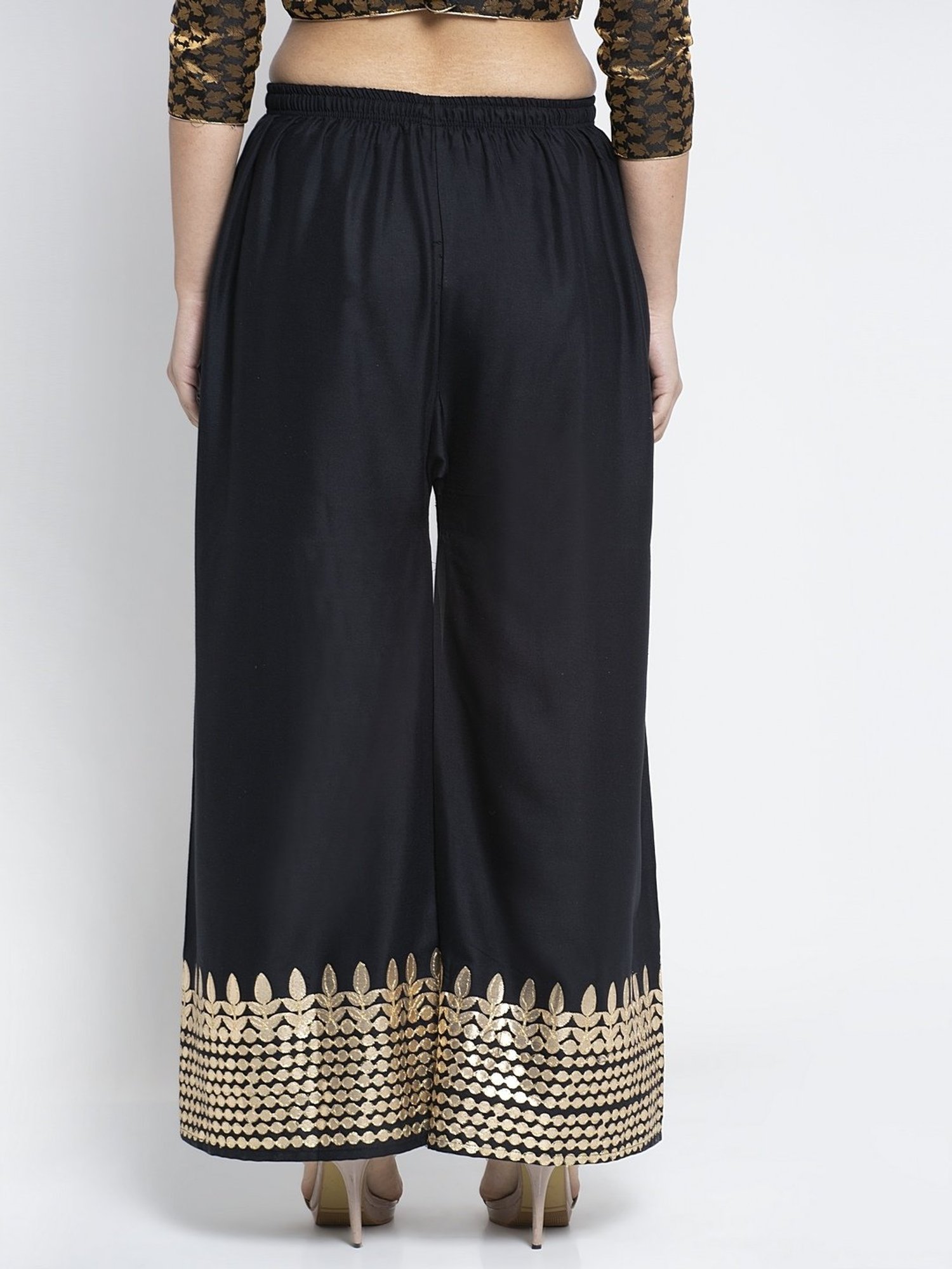 Gracit Black & Brown Flared fit Rayon Palazzo Pack of - 2