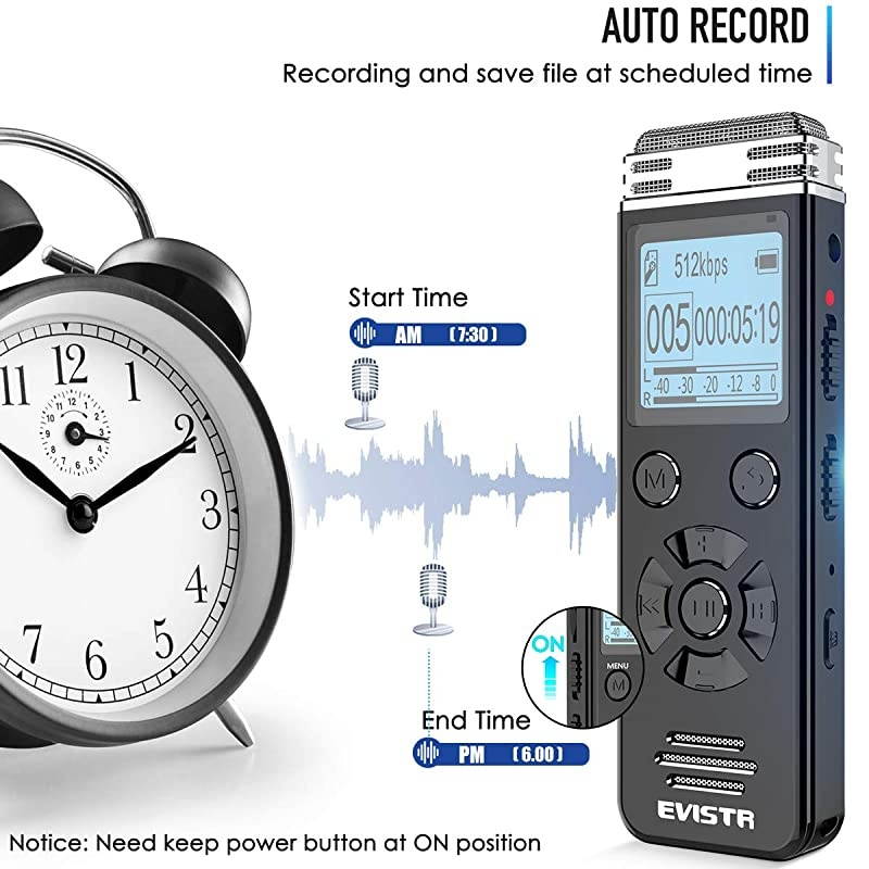 V508 Digital Voice Recorder for Lectures Meetings - Portable Recording Devices with Playback, Line-in, Password, USB Rechargeable&hellip;