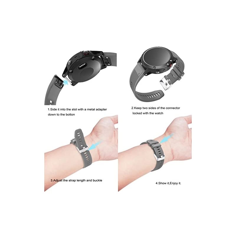 Compatible Garmin Fenix 5 Band Quick Fit Release 22mm Soft Silicone Sport Replacement Band for Garmin Fenix 5Forerunner 935Aproach S60Quatix 5Fenix 5 PlusInstinct Smart Watch