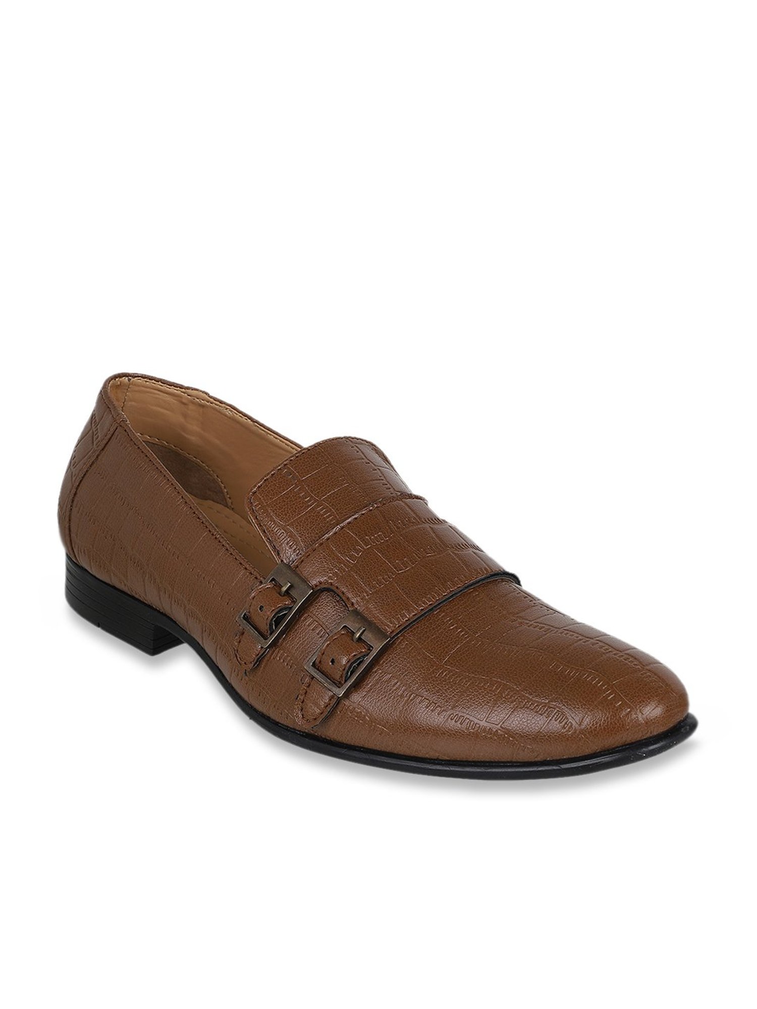 Carlton London Men's Tan Monk Shoes