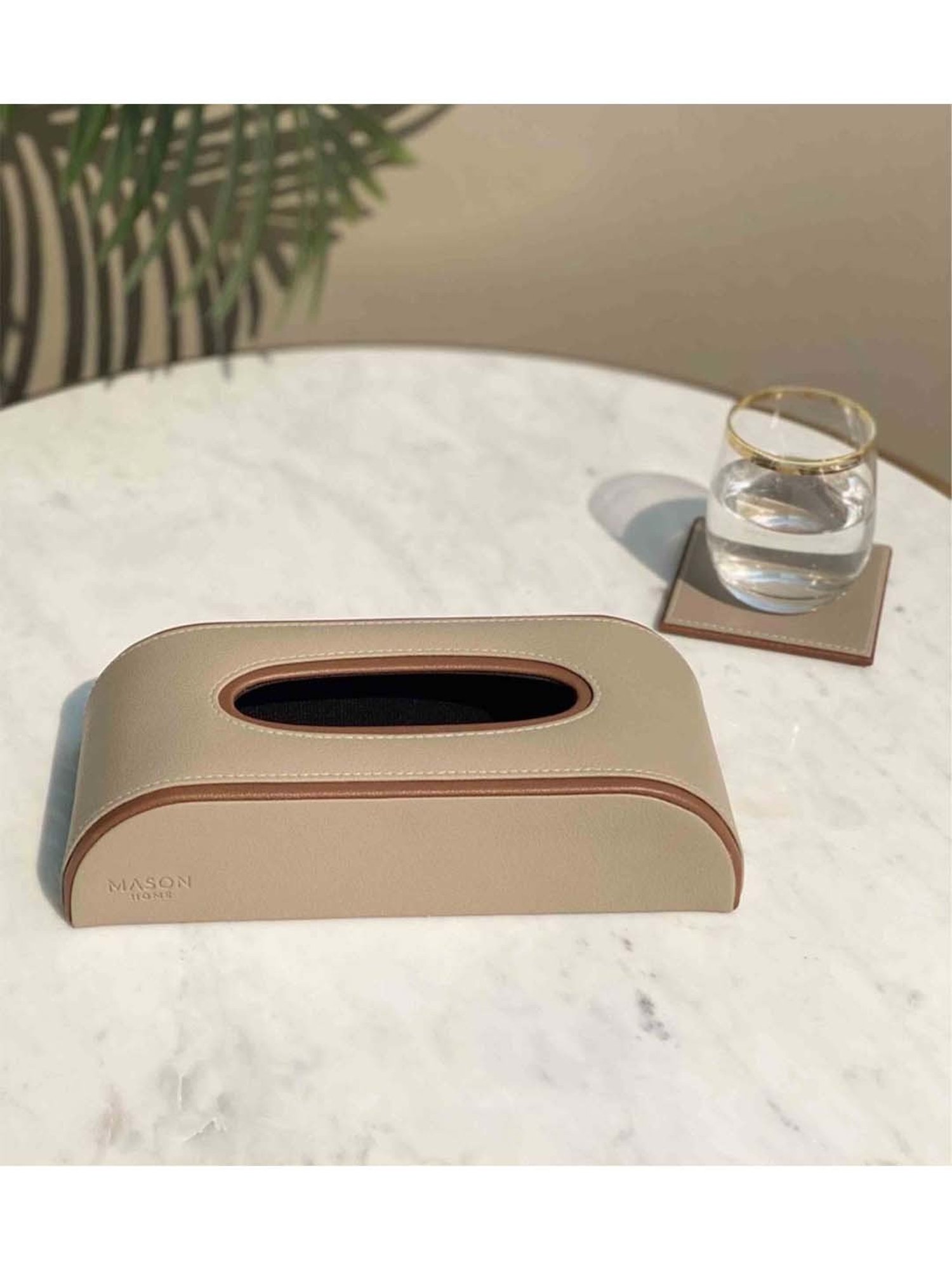 Mason Home Taupe Naples Car Tissue Box