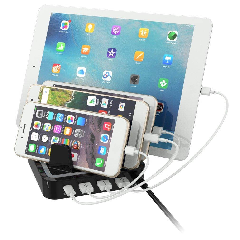 S400 Type-C 4 Port Charging Station Wireless Fast Charge for Phone & Tablet