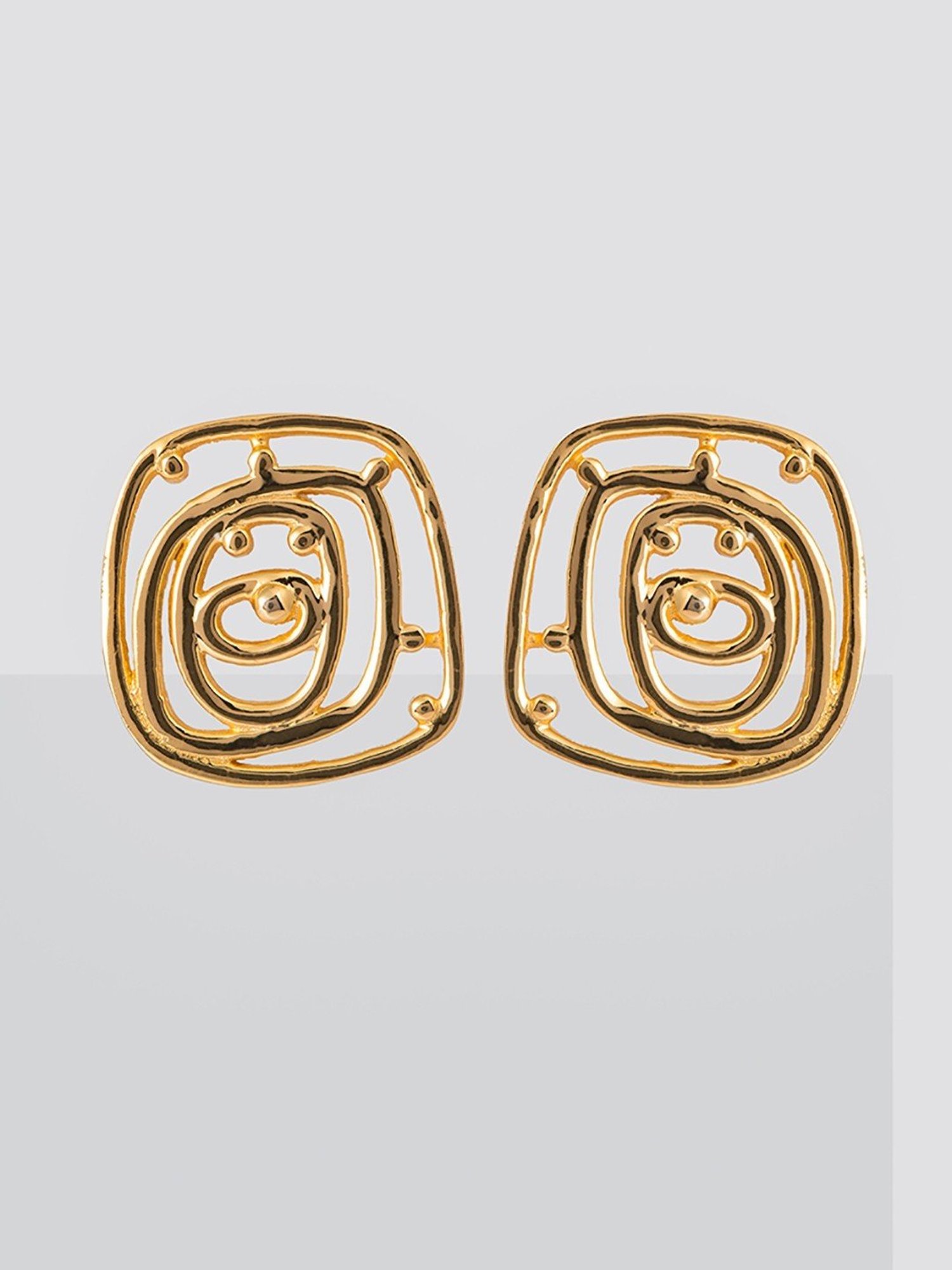 P.N.Gadgil Jewellers 22k Yellow Gold Deltoid Radiance Stud Earrings