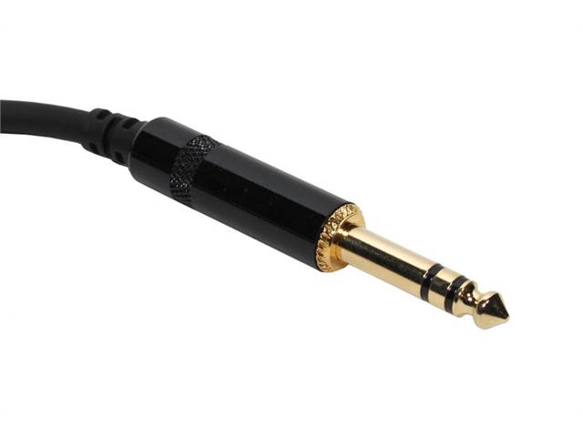 SuperFlex GOLD Y Patch Cable, (2) 1/4in TS to TRS - 5' Length