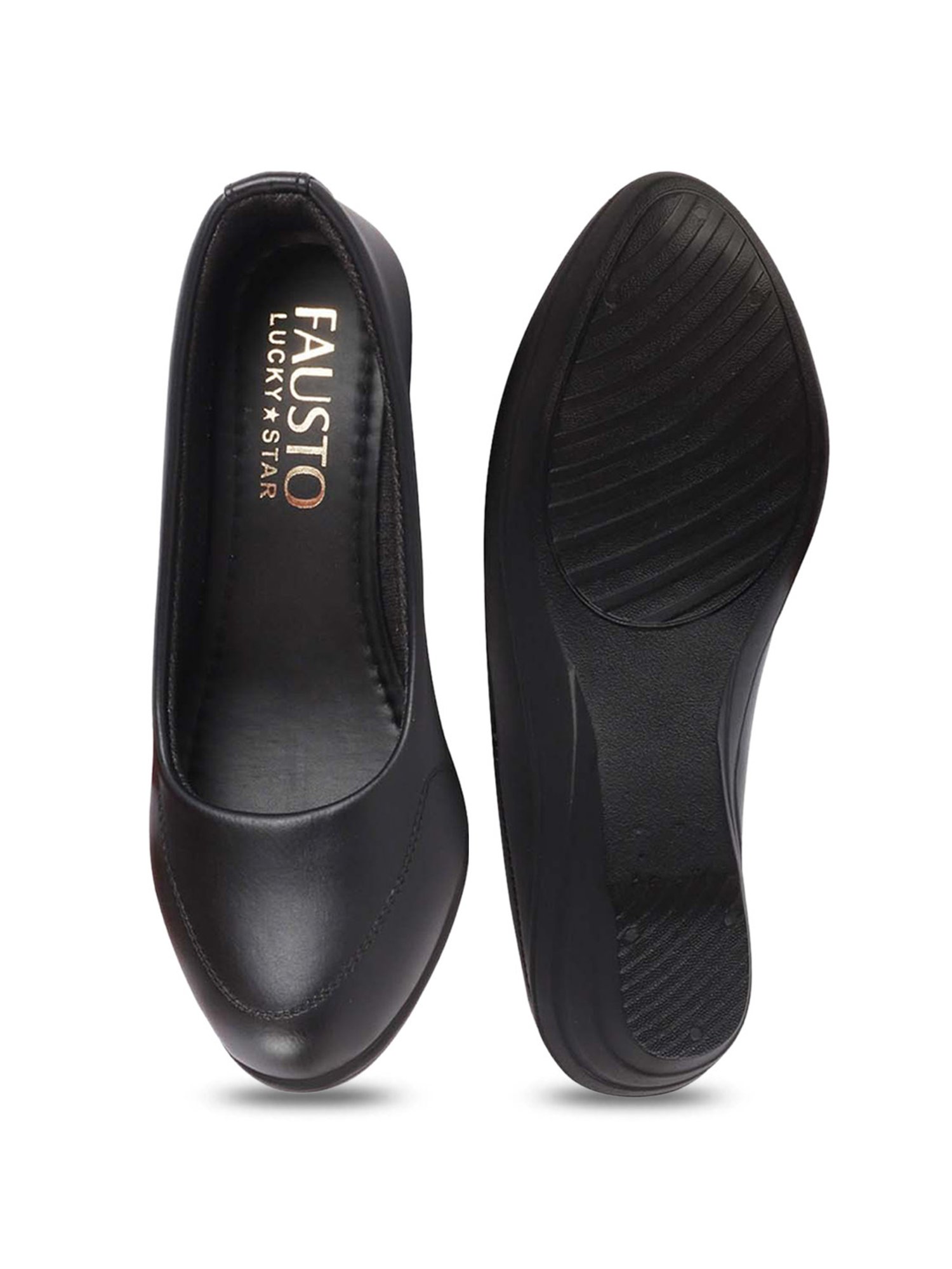 Fausto Women's Black Wedge Ballets