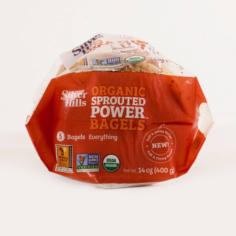 Silver Hills Bakery Organic Sprouted Power Bagels Everything - 14oz/5ct