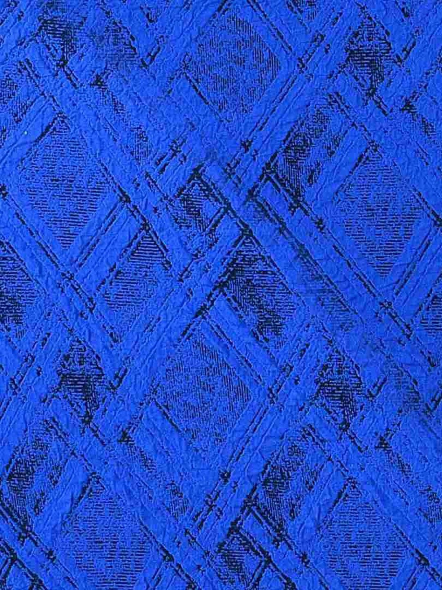 @home BLUE JACQUARD Cotton Fitted 1 Seater Sofa Cover