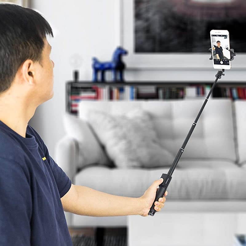Extendable Bluetooth Selfie Stick Compatible for iPhone 1212 Pro1111 Pro11 Pro MaxXs MAXXRXSX88P77P6s6 Galaxy S9S8S7 Huawei Smart Phones
