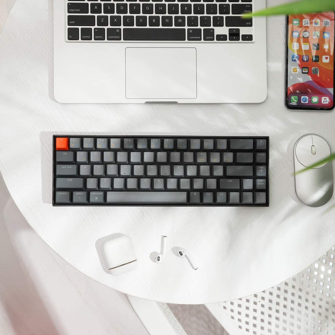 Keychron K4 Wireless Bluetooth/USB Wired Gaming Mechanical Keyboard, Compact 100 Keys RGB LED Backlit Gateron Red Switch N-Key Rollover, Aluminum Frame for Mac Windows