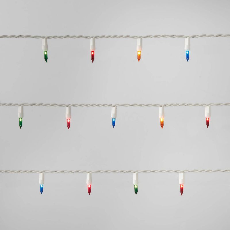 Christmas Incandescent Mini String Lights, 25 ct, Multicolored White Wire - Wondershop™