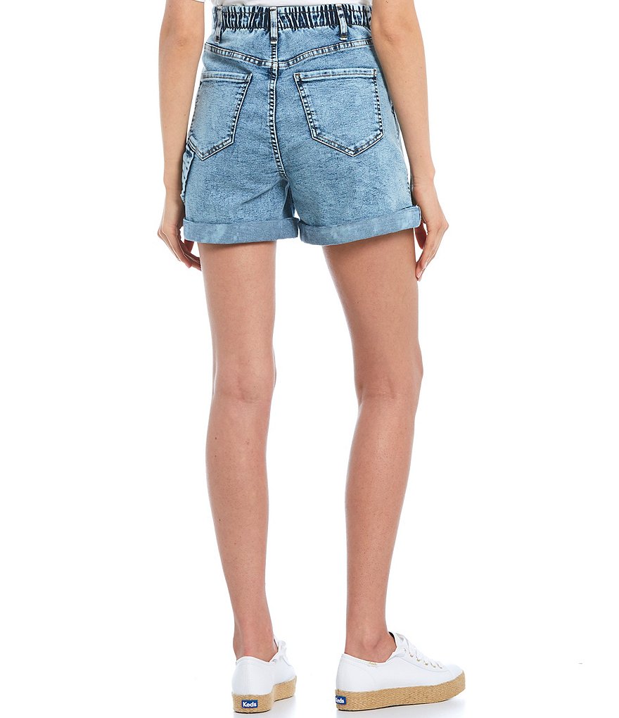 Celebrity Pink High Rise Destructed Frayed Hem Denim Shorts