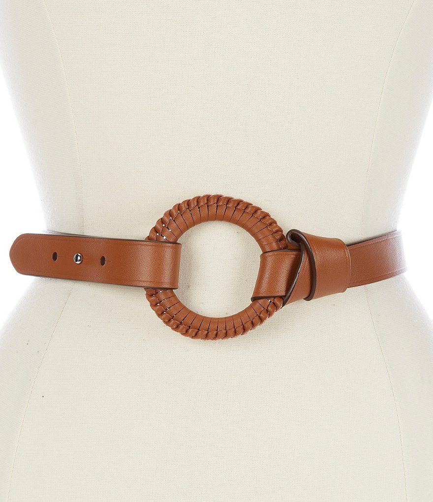 Lauren Ralph Lauren 1#double; O-Ring Leather Belt