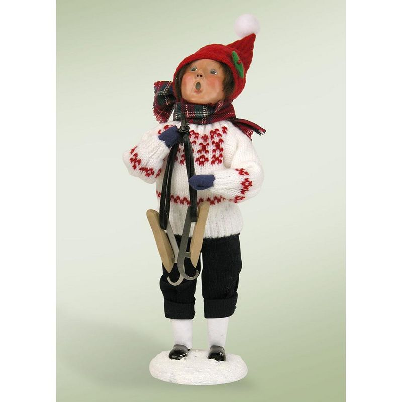 Byers Choice 10" Snow Day Fun Kids Holding Skates Boy Christmas Figure