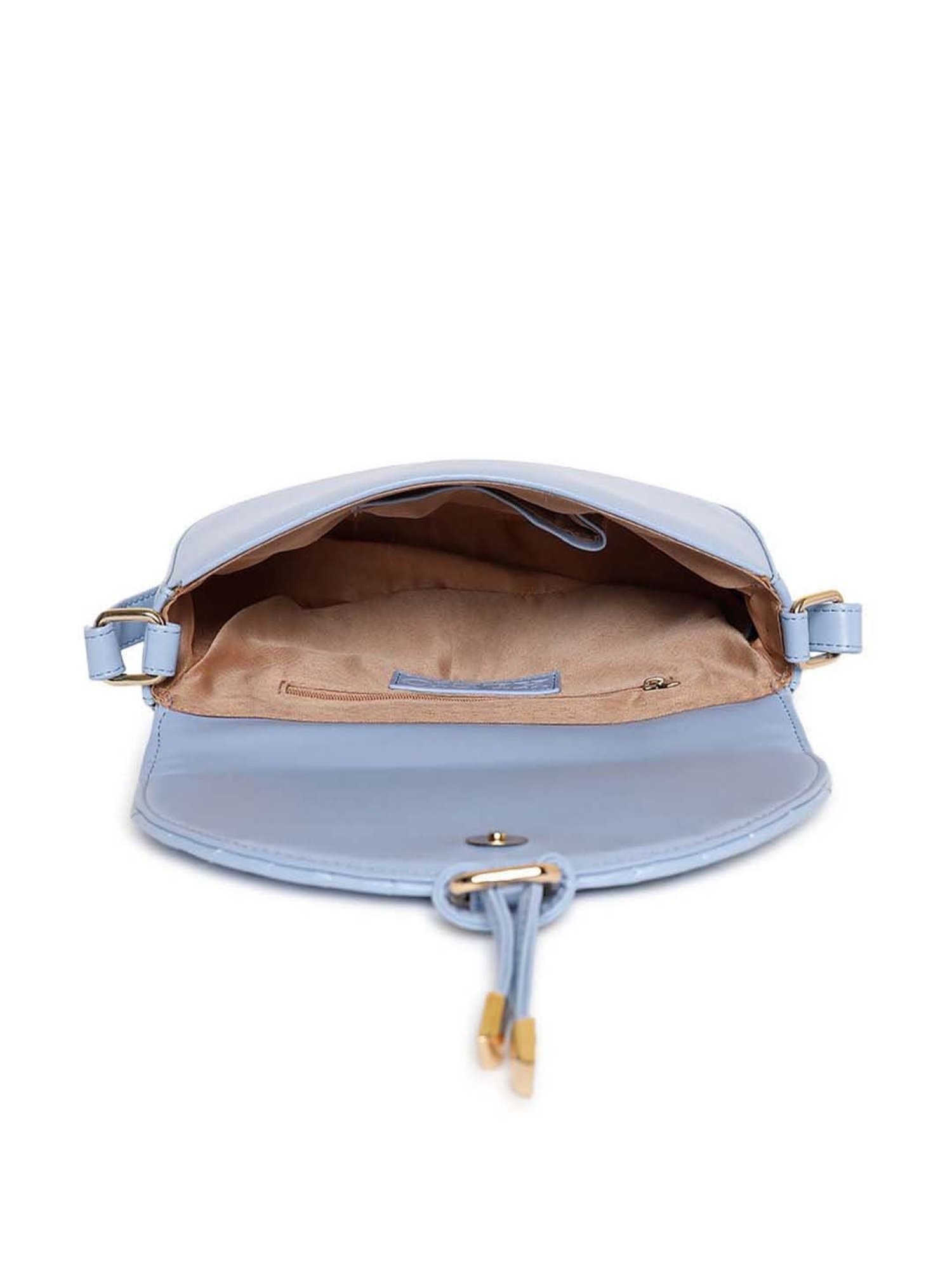 KLEIO Blue Quilted Medium Sling Handbag