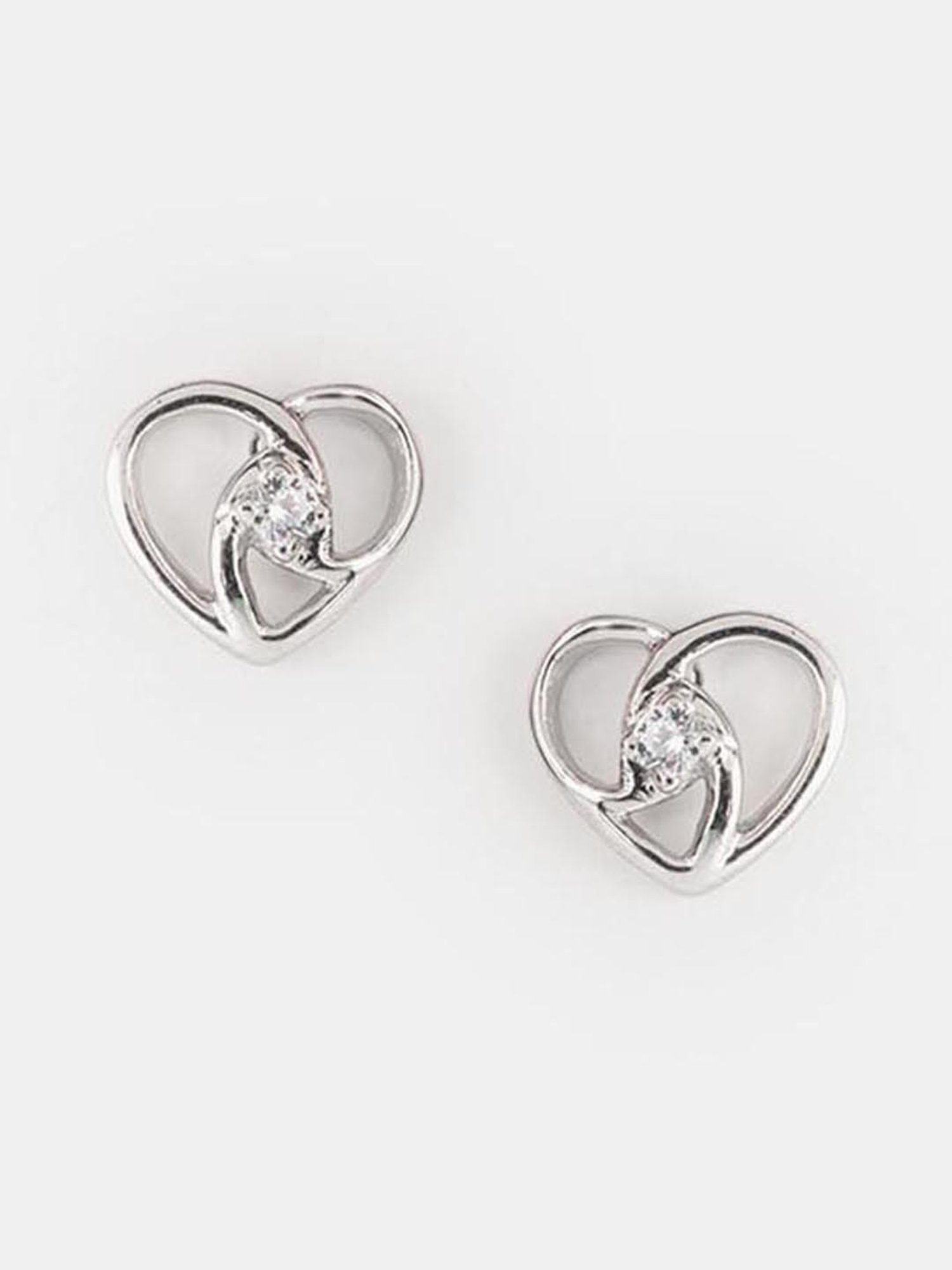 Shaya 92.5 Sterling Silver Meant To Be Heart Earrings for Women