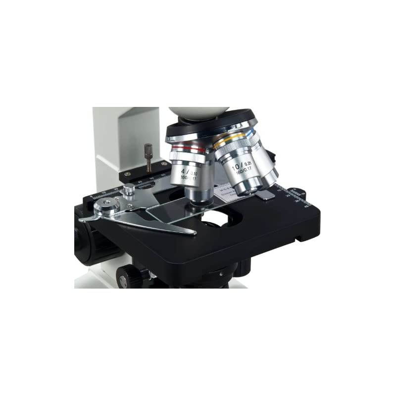 40X-2000X Lab LED Binocular Compound Microscope with Double Layer Mechanical Stage and Coaxial Coarse/Fine Focusing Knob