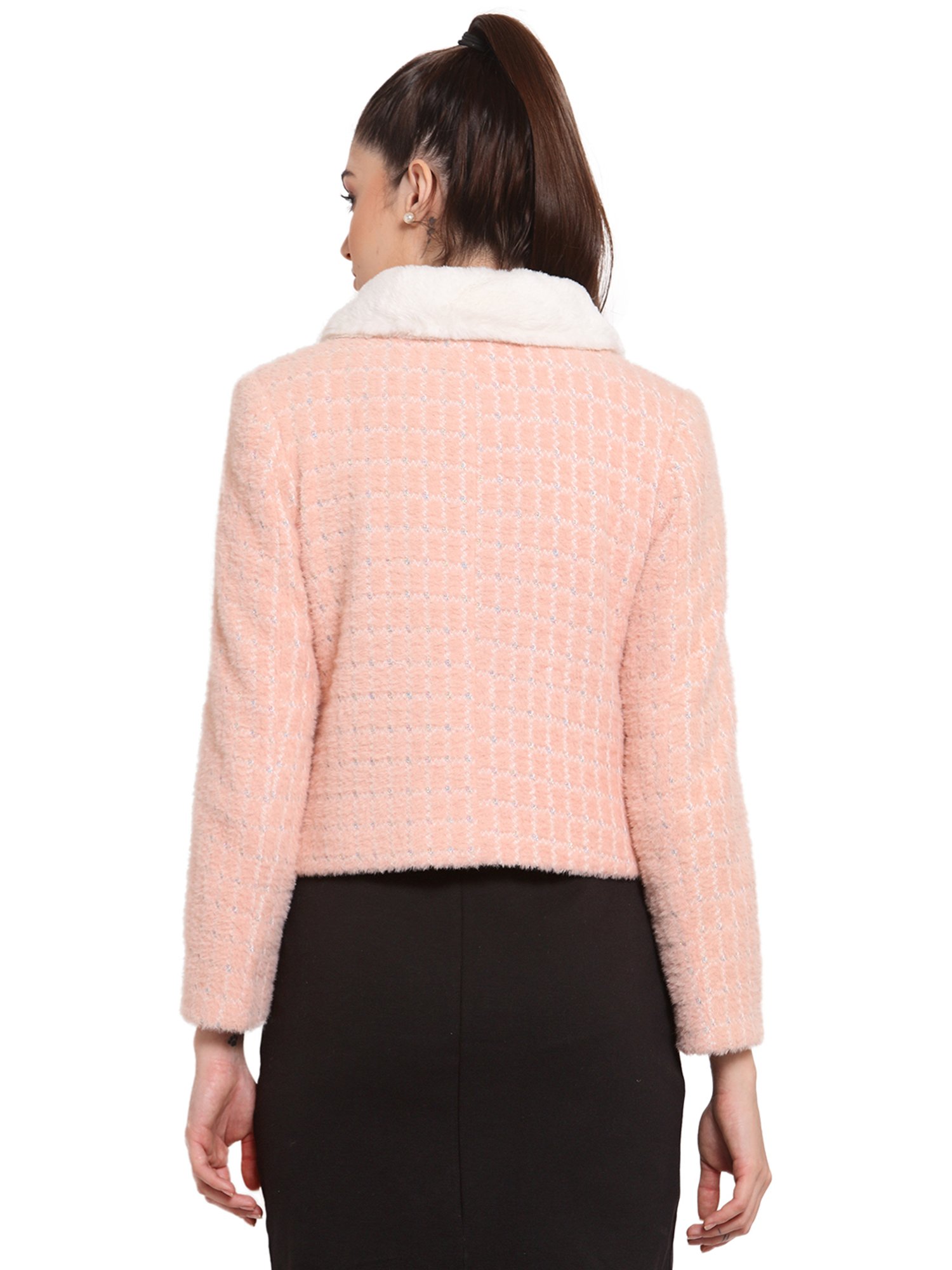 Juelle Pink Full Sleeves Casual Jacket