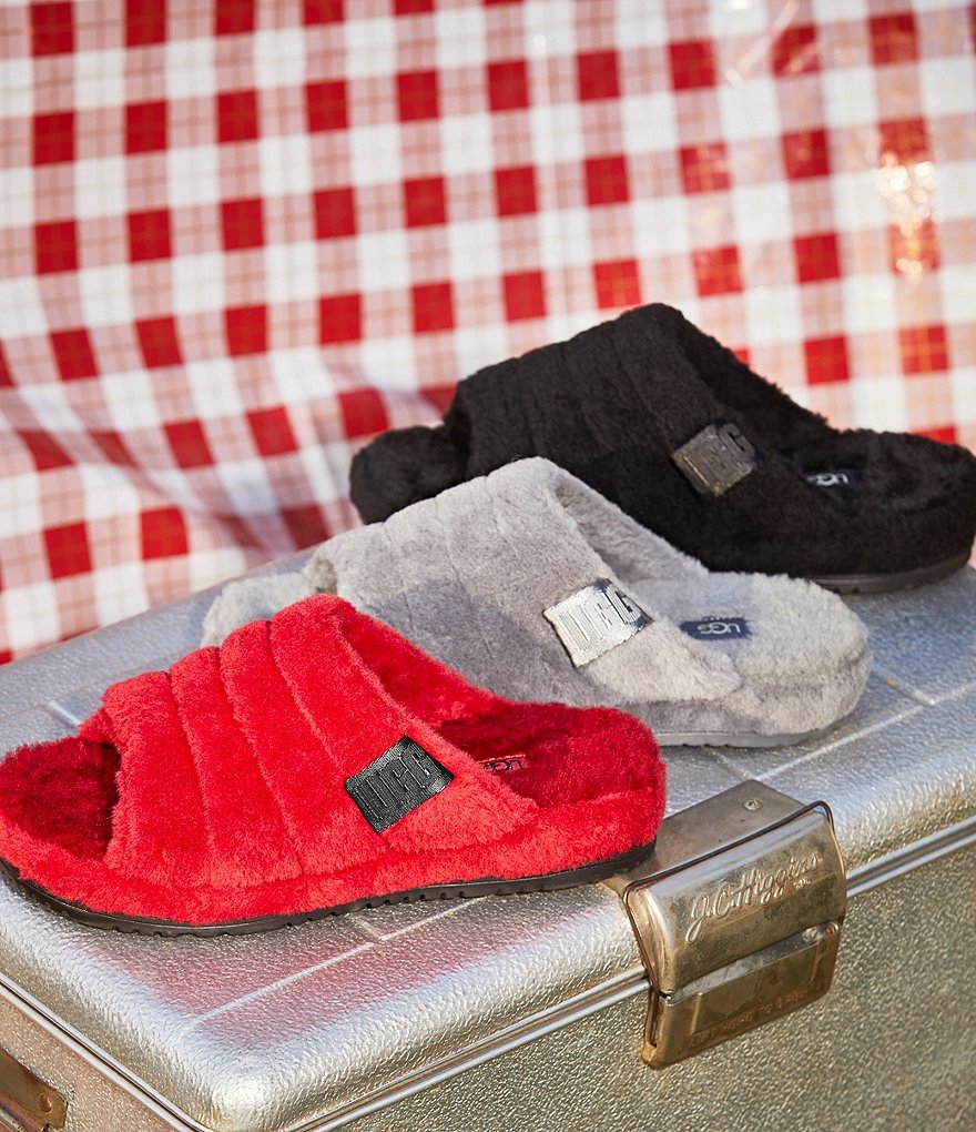 UGG&reg; Men's Scuff Logo Suede Slippers