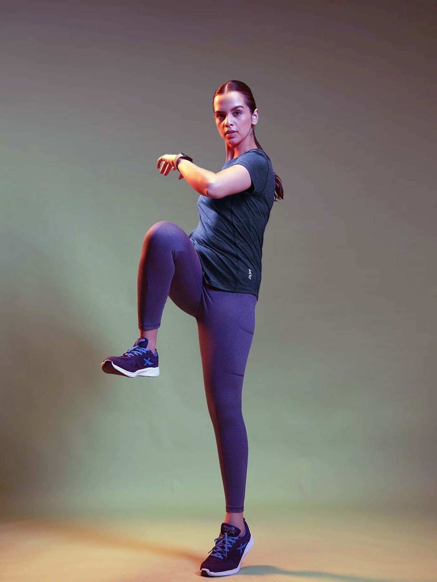 Lyra Teal Blue Regular Fit Sports T-Shirt