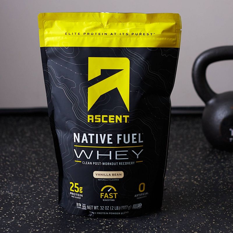 Ascent Native Fuel Whey Protein Powder - Vanilla Bean - 2lbs