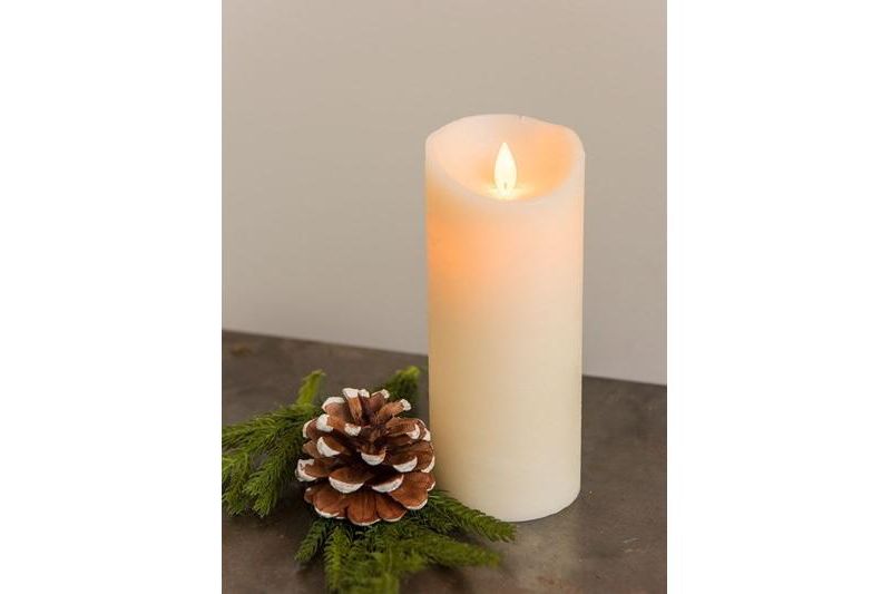 Roman 5" LED Lighted Glittered Church Christmas Pillar Candle - Ivory White