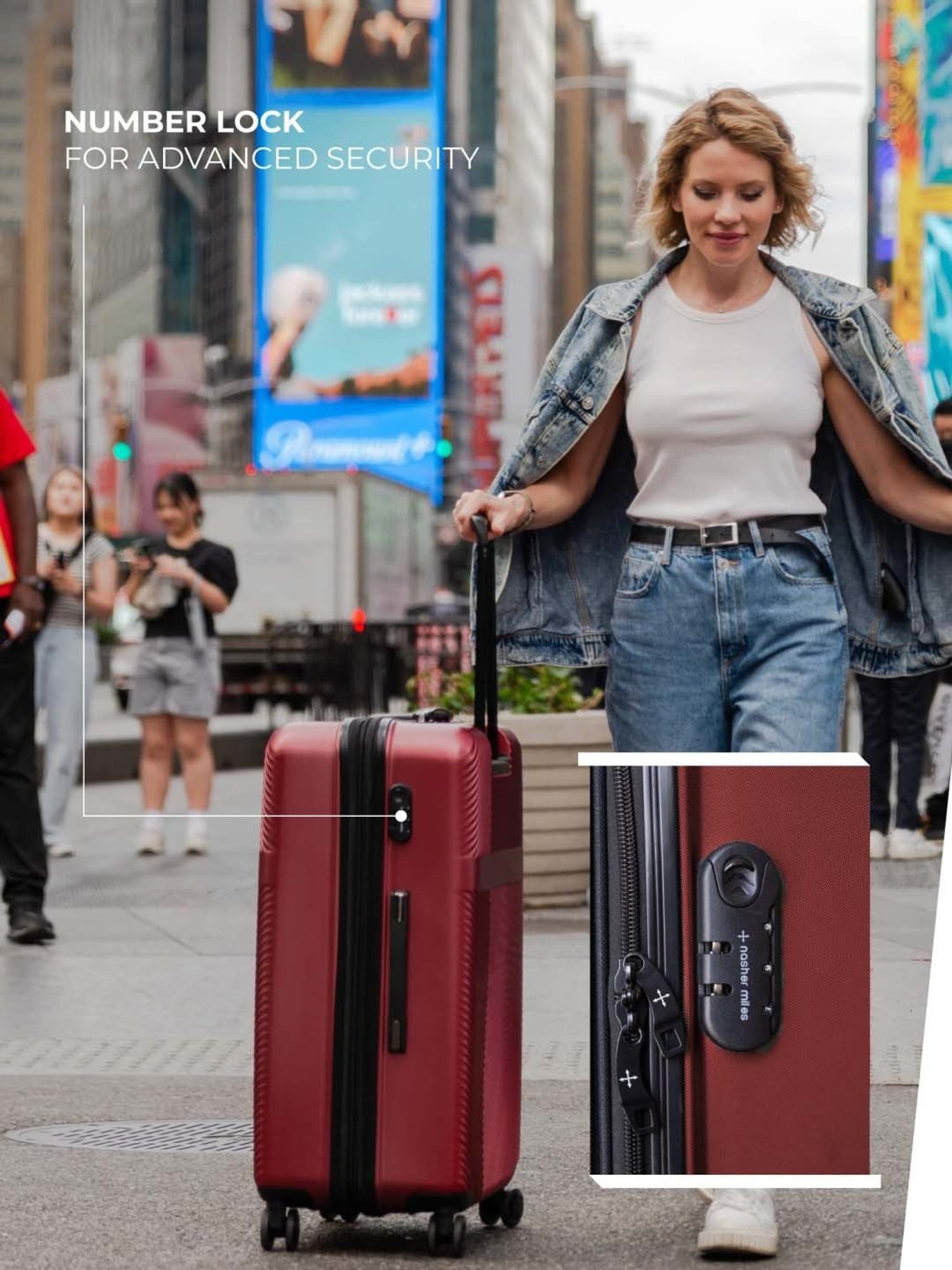 Nasher Miles Fifth Avenue Expander Hard-Side Polycarbonate Check-in Maroon 28 Inch|75CMTrolleyBag