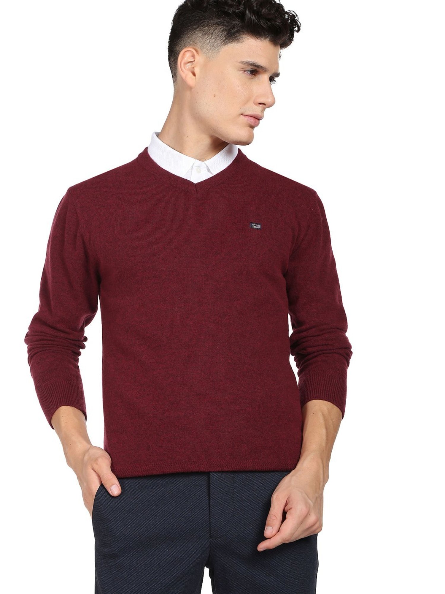 Arrow Sports Red Regular Fit Sweater