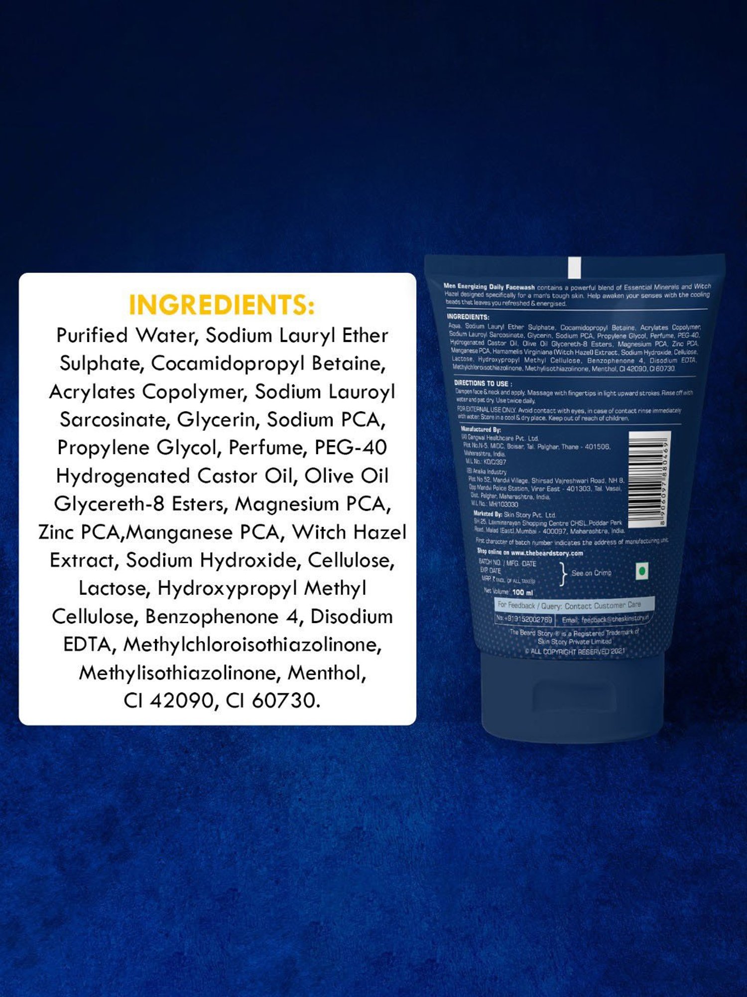 The Beard Story Energizing Daily Face Wash for Men - 100 ml