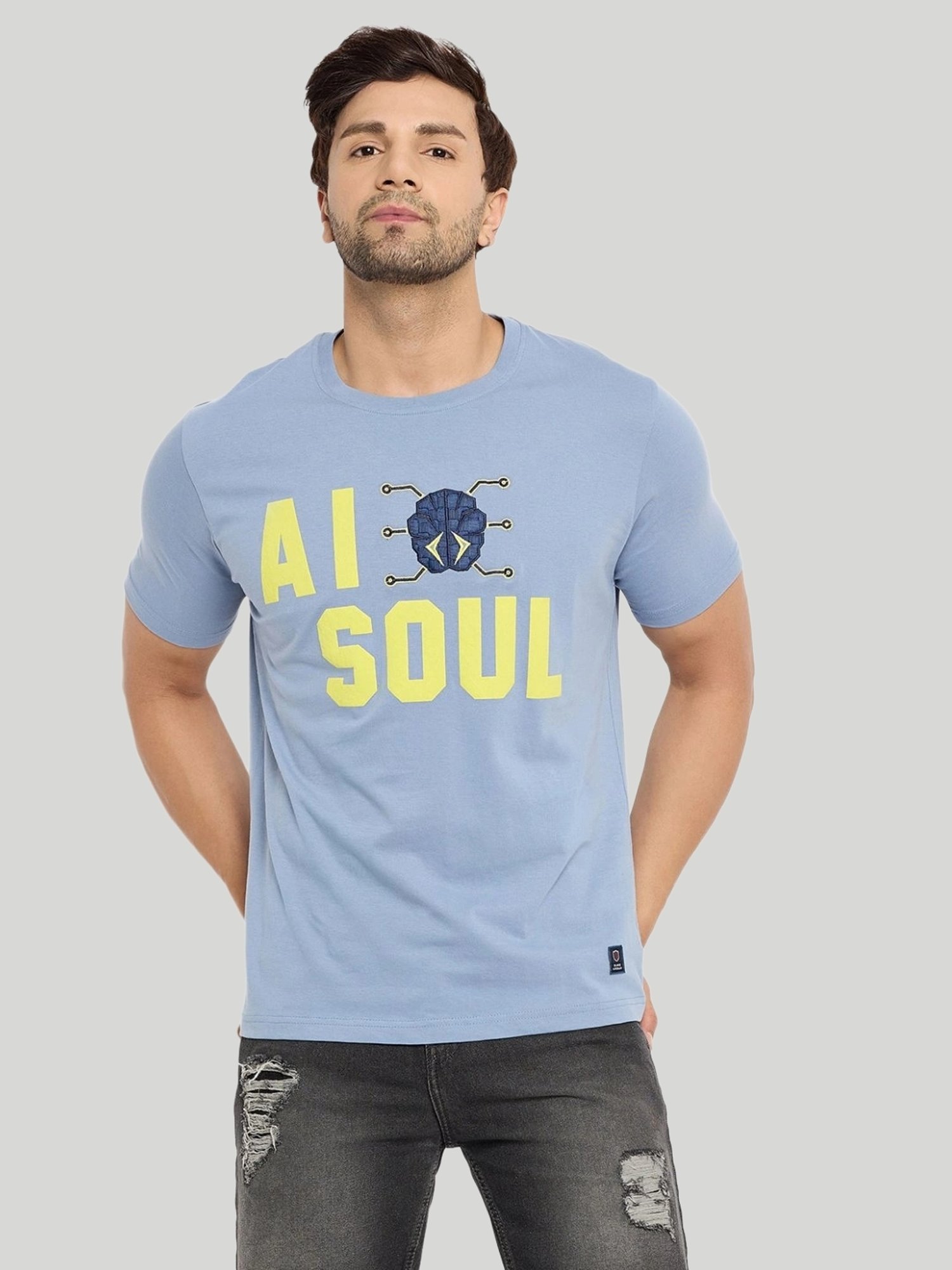Duke Blue Slim Fit Printed T-Shirt