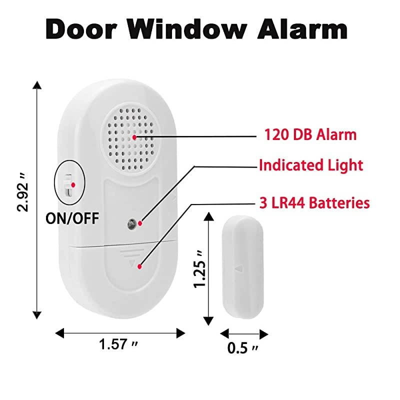 Window Alarm 120DB Pool Alarm for s Magnet Sensor Home Security Burglar Alarm for s and Windows