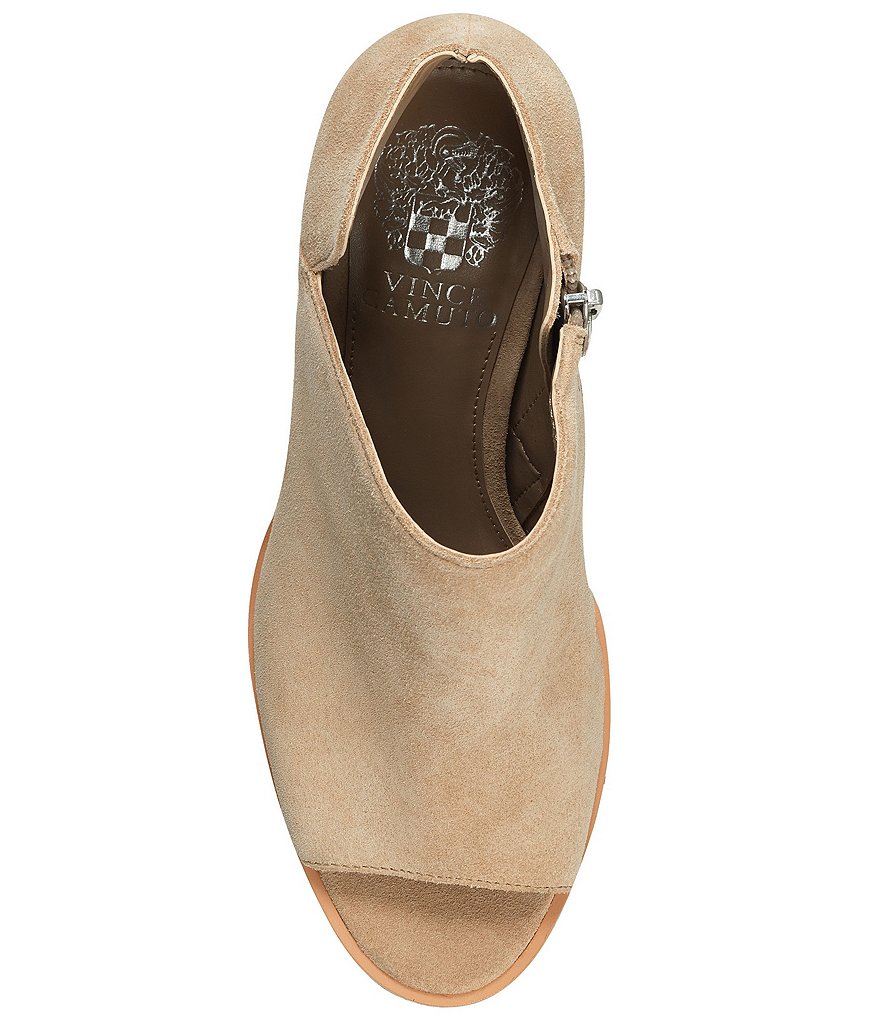 Vince Camuto Hevana Block Heel Peep Toe Suede Booties