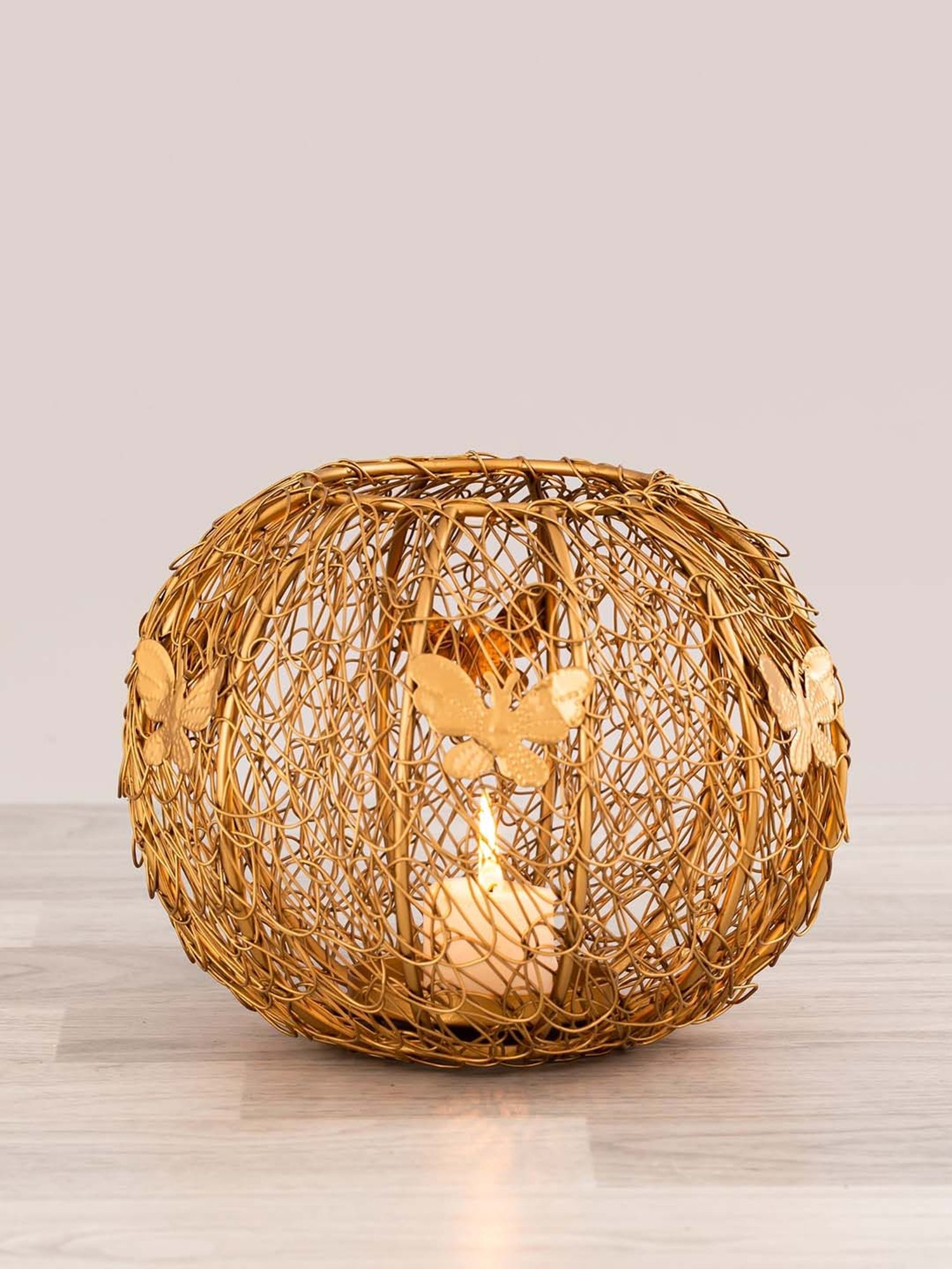 Aapno Rajasthan Gold Tealight Holders - Set of 2