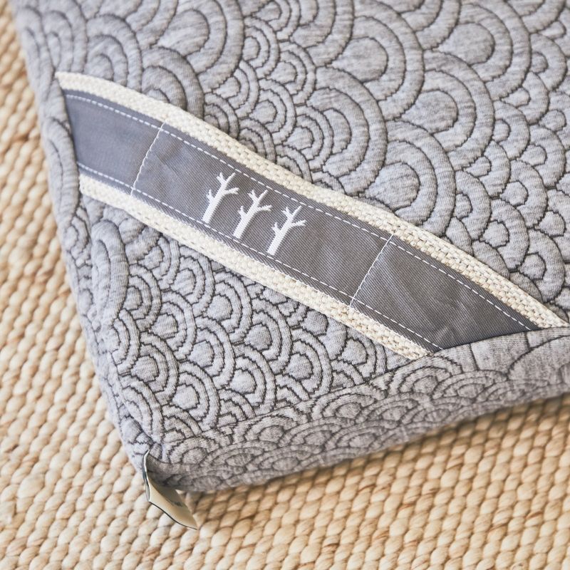 Brentwood Home Crystal Cove Square Meditation Cushion, Buckwheat Zabuton Floor Pillow, Made in California