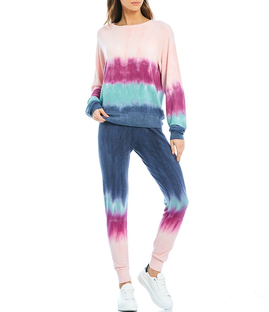 WILDFOX Knit Raglan Crew Neck Coordinating Dip Dye Pullover