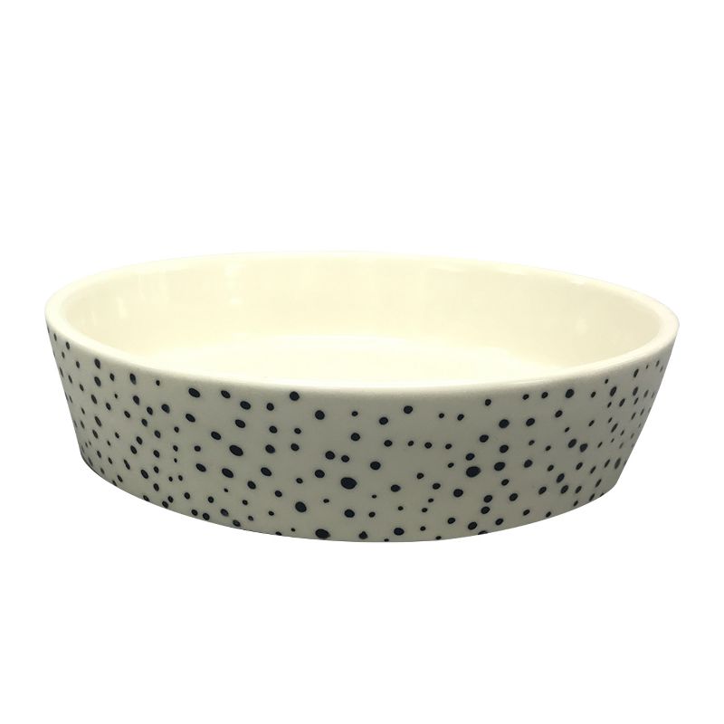 Stoneware Pet Bowl with Polka Dot Pattern - Boots & Barkley™