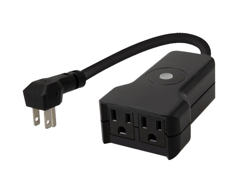 Amped Wireless Outdoor Smart Plug with 2 Sockets - 2 x AC Power Female - 120 V AC / 15 A - Alexa, Google Assistant Supported