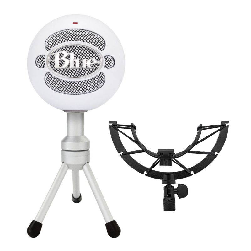 Blue Snowball iCE Mic (White) with Knox Gear Shock Mount