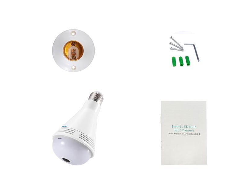 ESCAM QP137 IP Camera 2MP HD 1080P 360 Degree Panoramic Bluetooth Speaker Bulb Smart Home Security Surveillance Mini Cameras