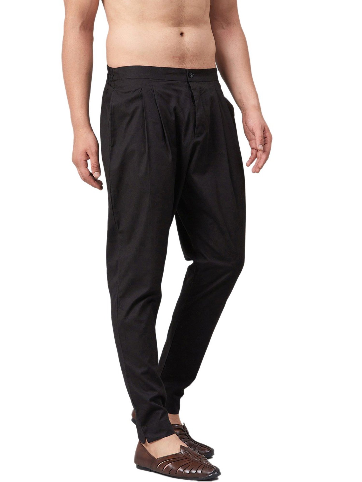 See Designs Black Cotton Regular Fit Pyjamas