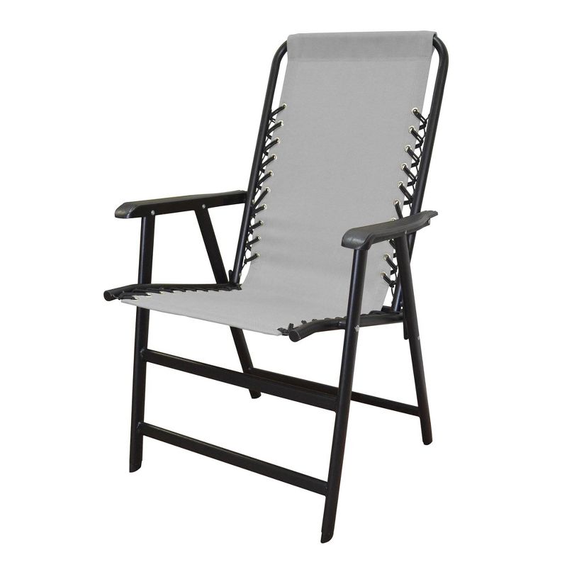 Caravan Canopy Infinity Suspension Steel Frame Patio Deck Folding Chair, Gray