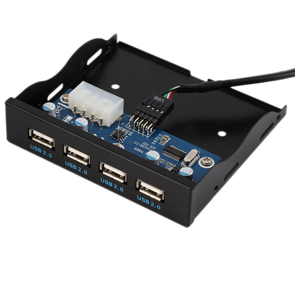 3.5 Inch Floppy Front Panel 4 Port USB Expansion Adapter Connector Mobile Rack