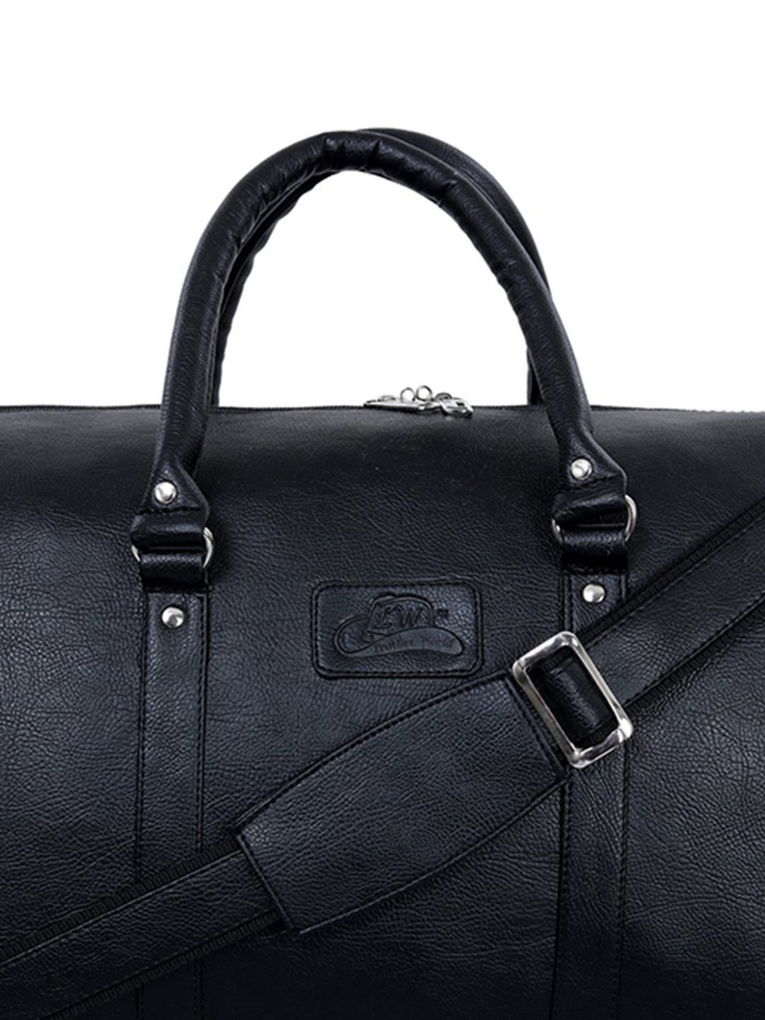 Leather World Black Medium Duffle Bag