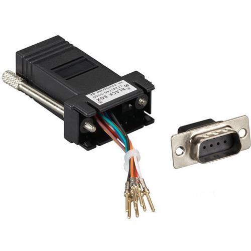 MODULAR ADAPTER DB9-F TO RJ45-F THMB BK